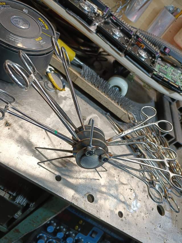 Work in progress on the bench