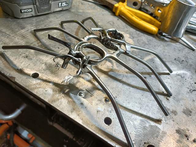 Work in progress on the bench