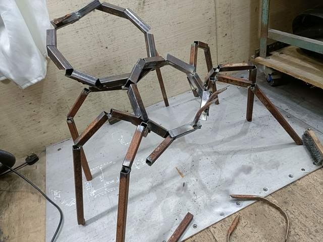 Work in progress on the bench